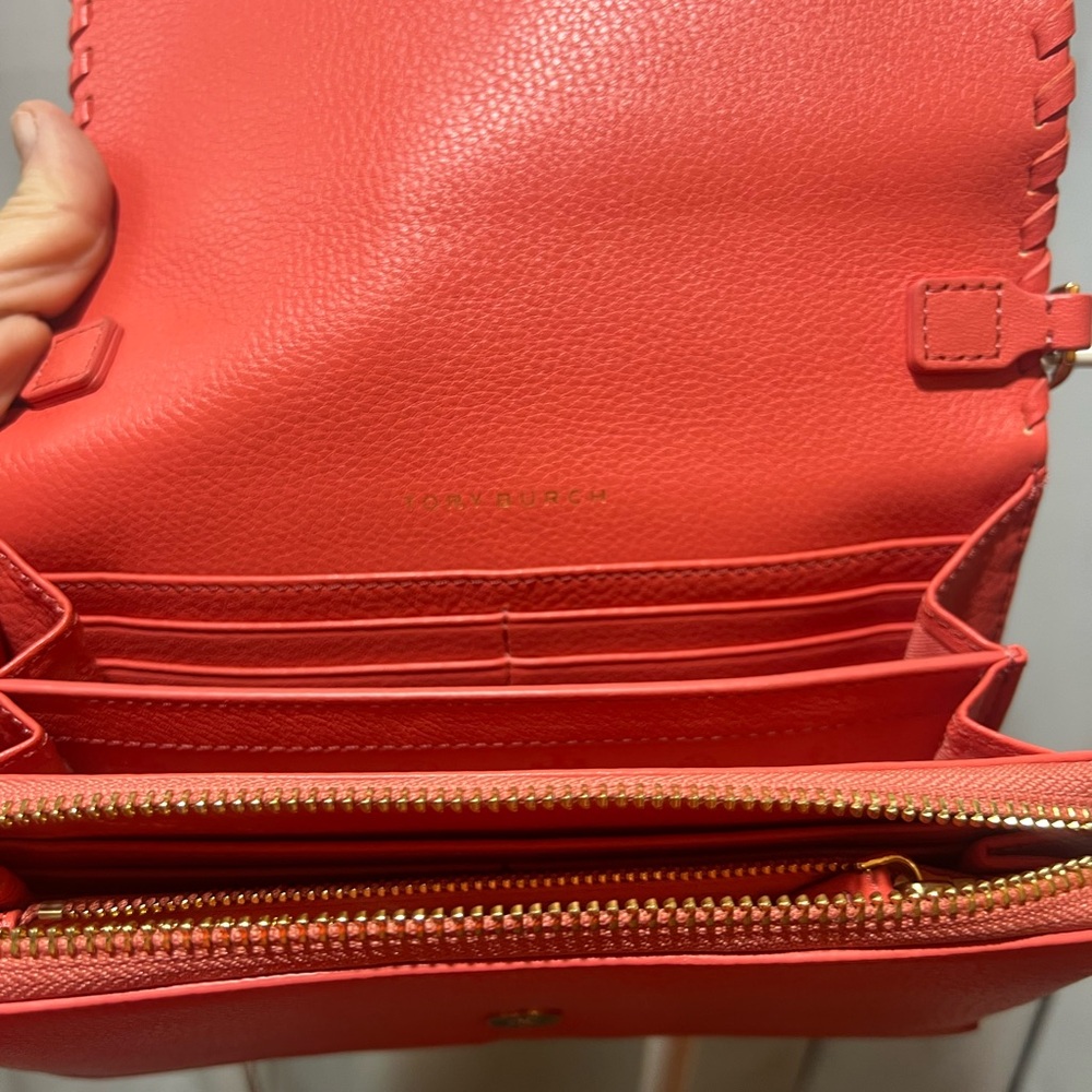 Tory Burch Coral Leather Crossbody Bag - Picture 11 of 16